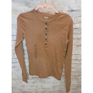 Alpine Design Womens Top Size XS NWT Long Sleeve Half Button Up Henley...